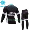 Kind Fietskleding (Wielershirt Lange Mouw + Fietsbroek Lang) 2017 Bora-Hansgrohe N001 Winter Thermal Fleece